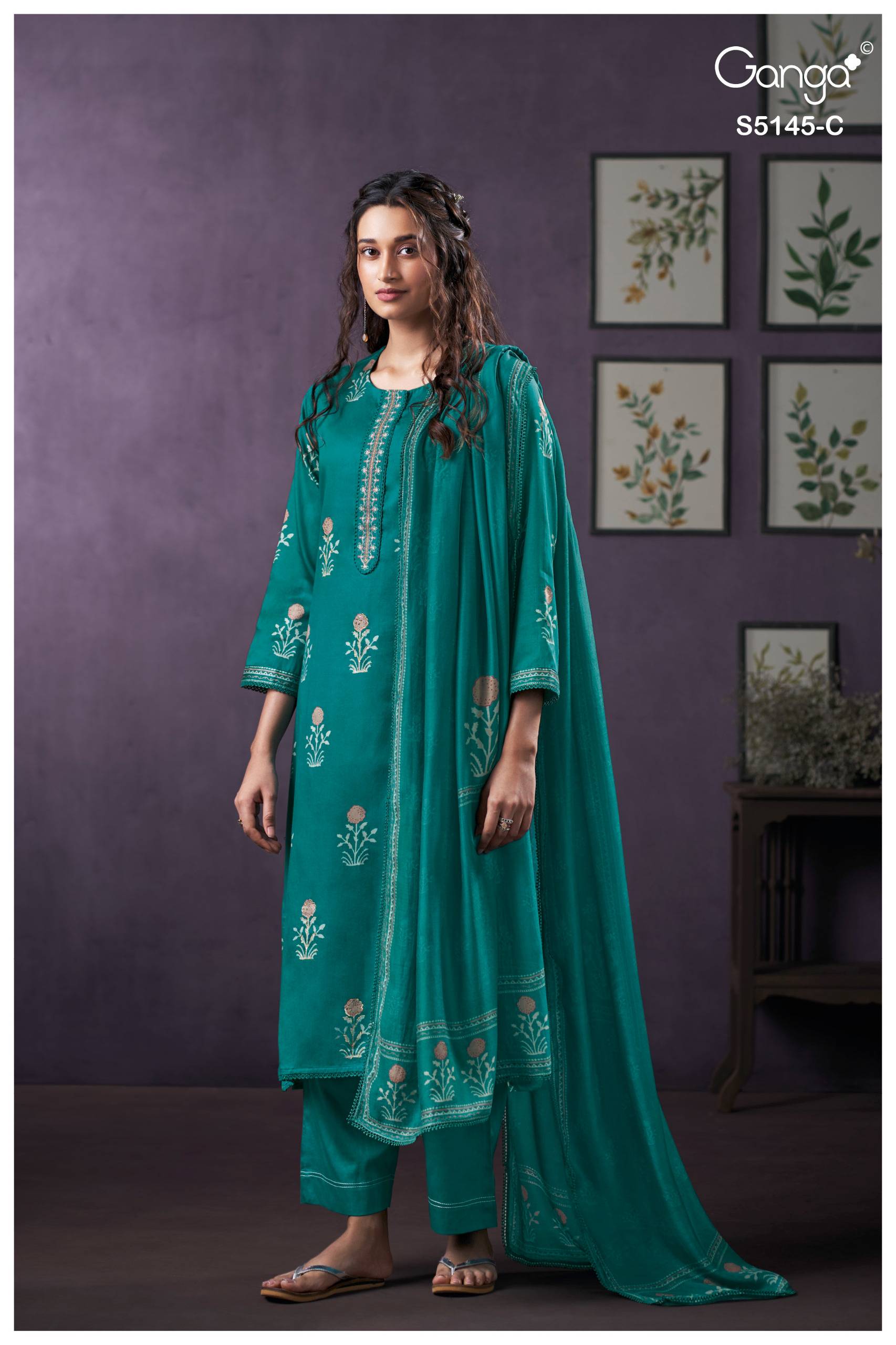 ANASTA 5145 SERIES BY GANGA FASHION Beautiful Colourful COTTON SATIN Dresses At Wholesale Price